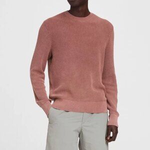 rag & bone Sweater Dexter Crewneck Organic Cotton Sunset Mauve Mens Medium